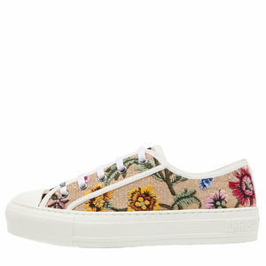 Dior Beige Floral Embroidered Canvas Walk'n'Dior Sneakers