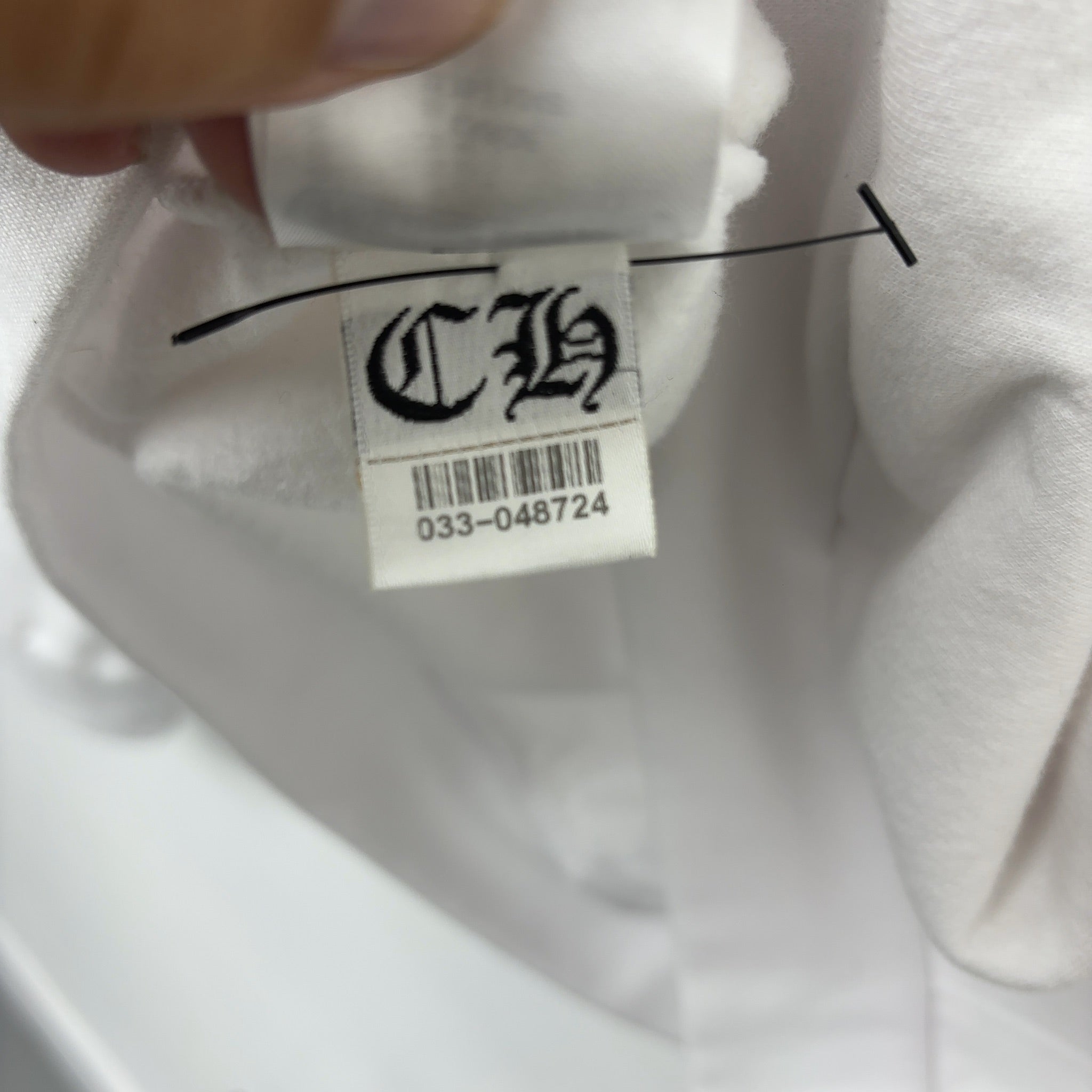 Chrome Hearts Vertical Logo Hoodie White