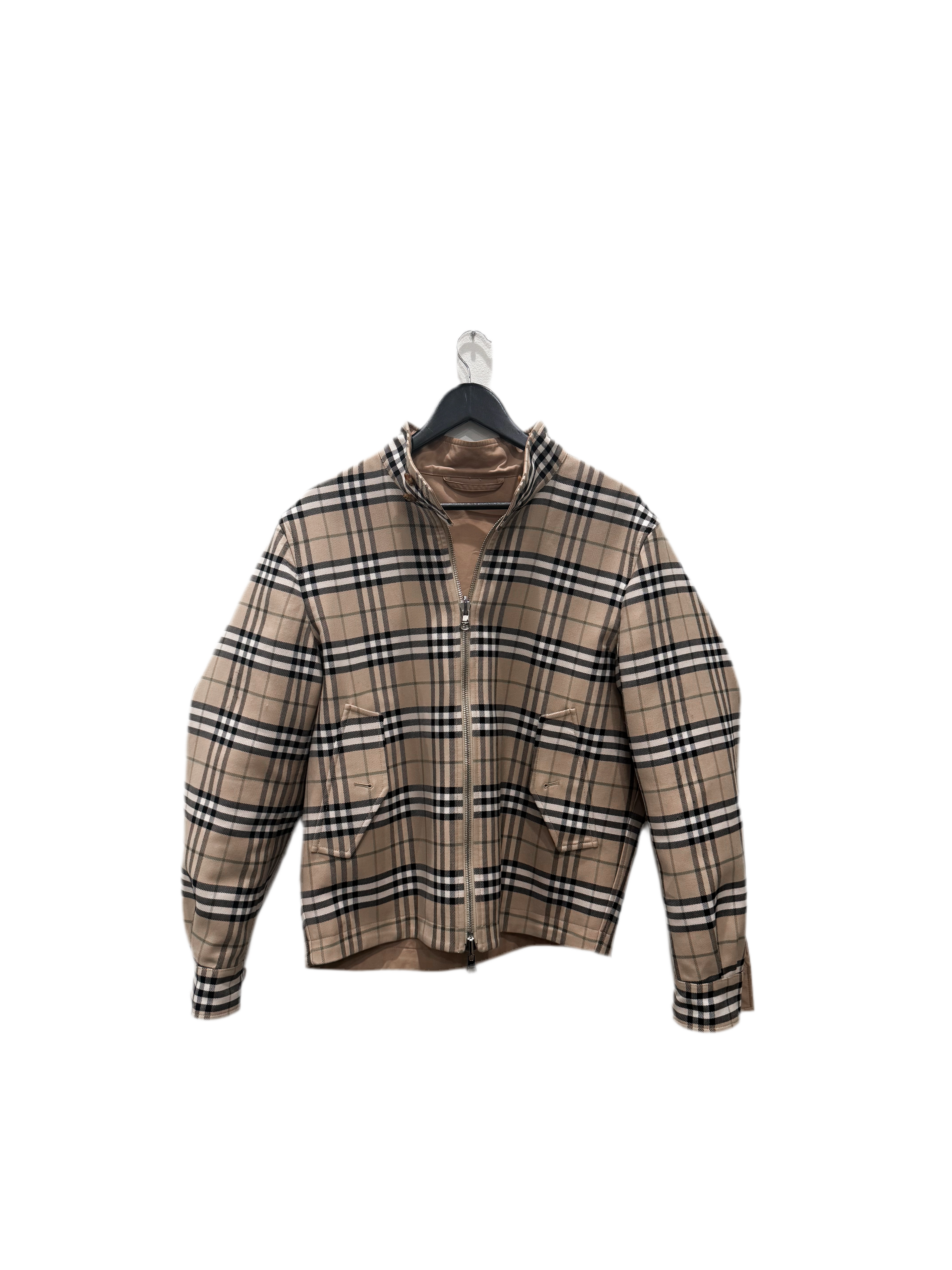 Burberry Reversible Beige Vintage Check Harrington Jacket Size 50