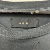 Amiri Shotgun Logo Distressed Tee Black