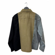 424 Colorblock Denim Button Down Shirt 'Multicolor'