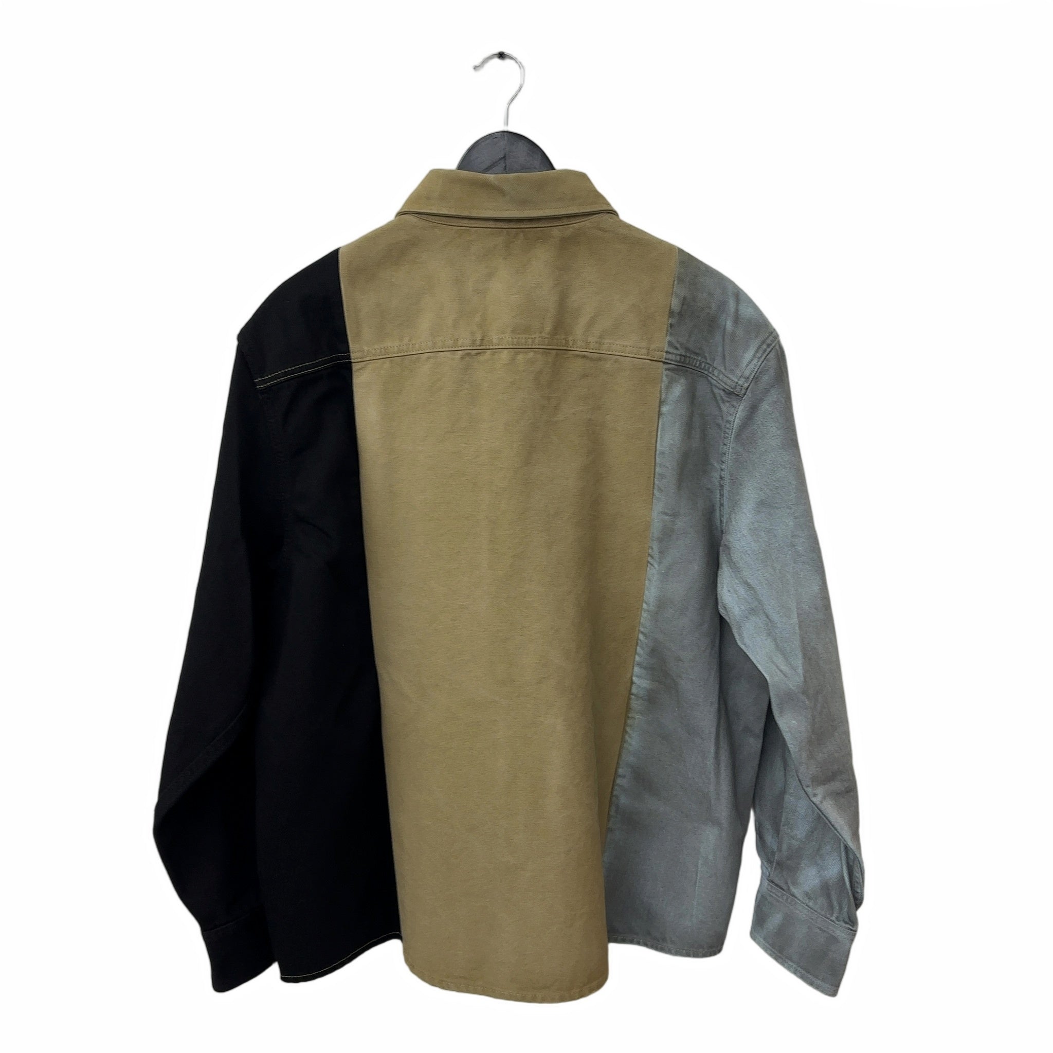 424 Colorblock Denim Button Down Shirt 'Multicolor'