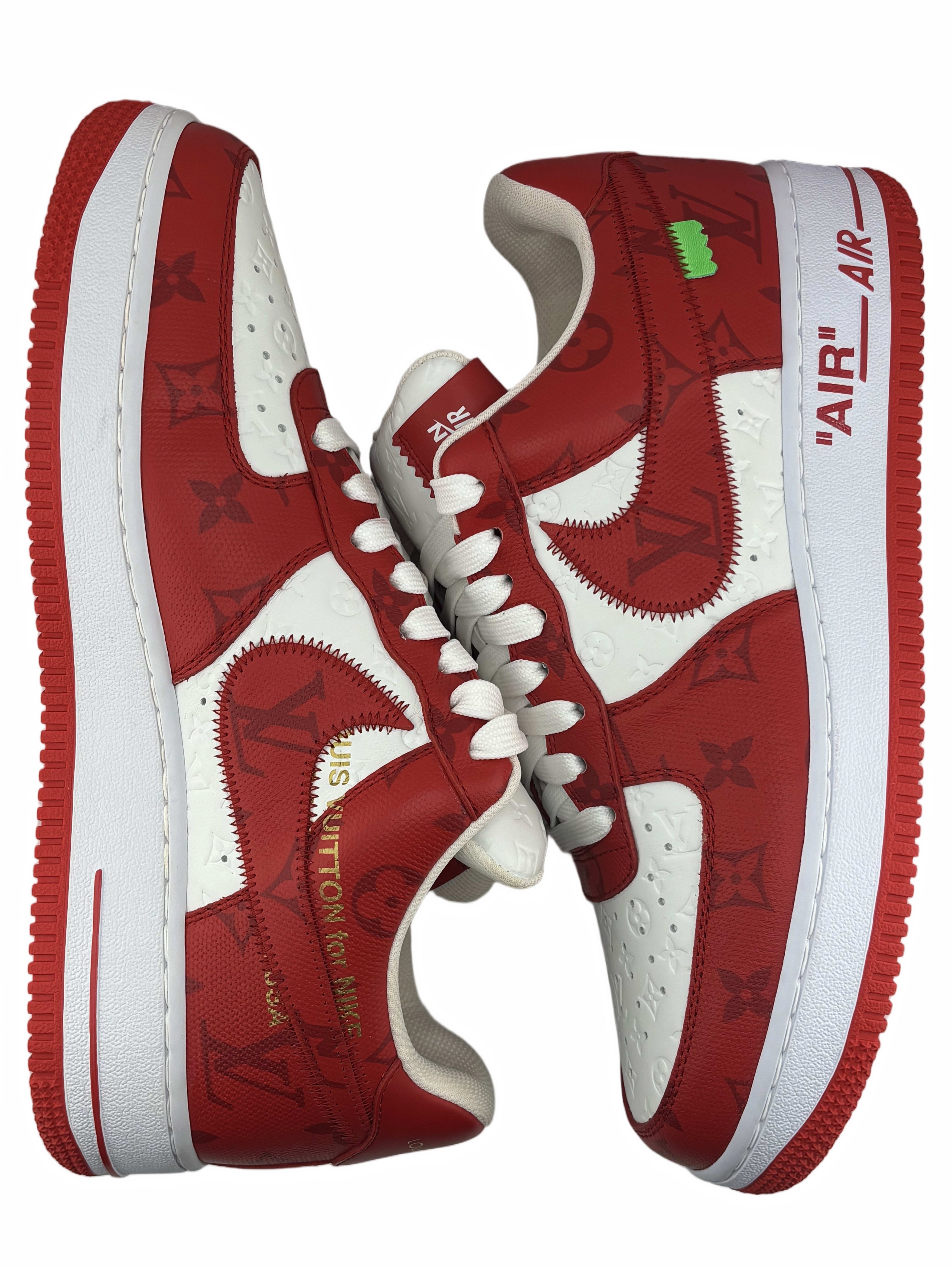 Louis Vuitton Nike Air Force 1 Low By Virgil Abloh White Red