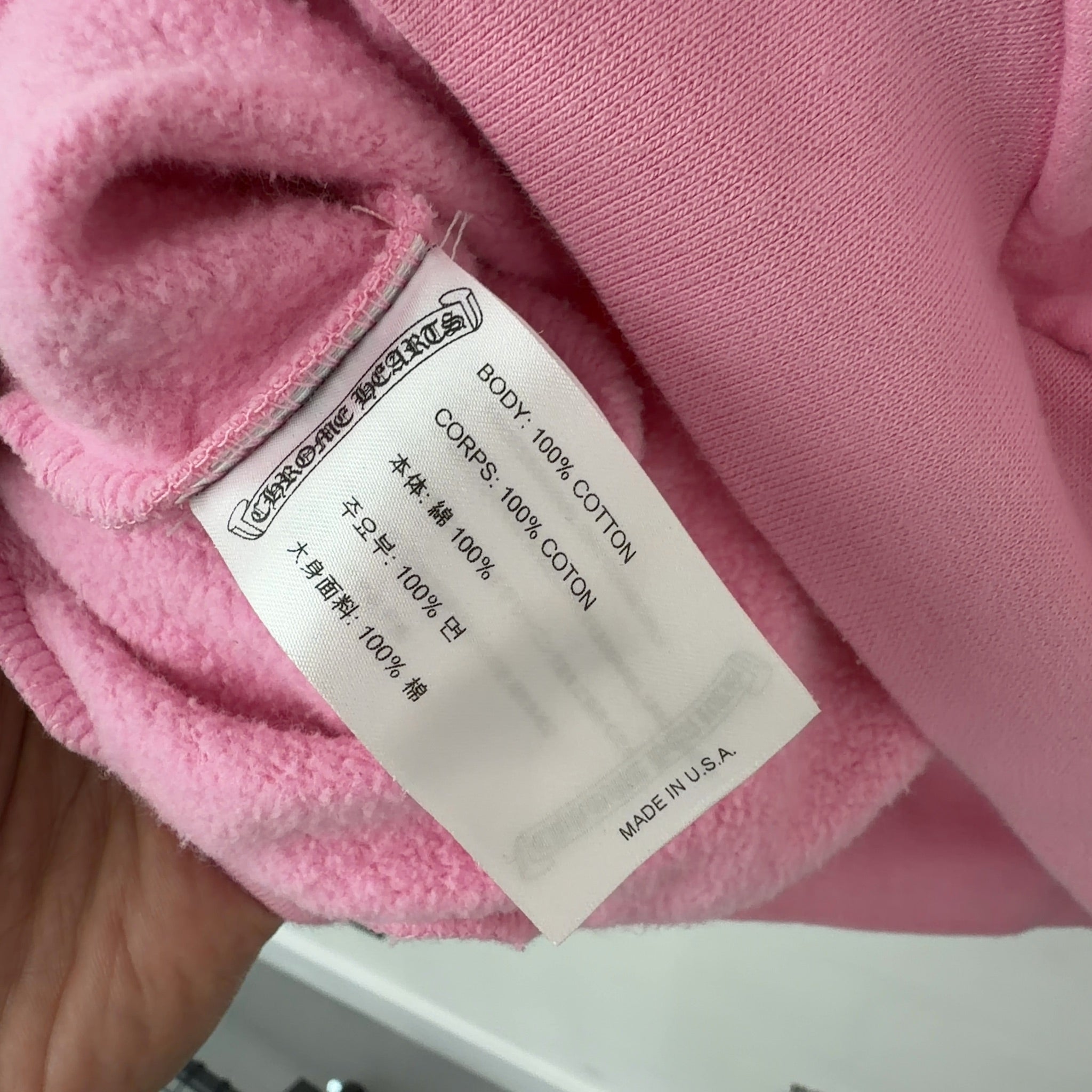 Chrome Hearts Red Logo Hoodie Pink