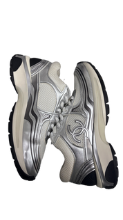 Chanel CC Runner White Silver