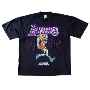 Warren Lotas Lebron Flames Lakers Tee