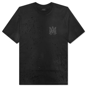Amiri Shotgun Logo Distressed Tee Black