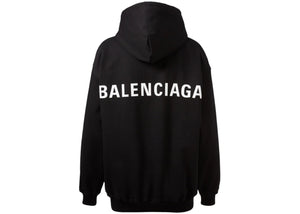 Balenciaga Classic Middle Back Logo Hoodie Black
