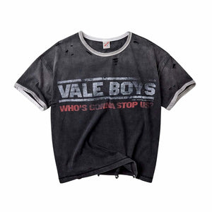 Vale Forever Oreo Ringer Tee Faded Black Grey