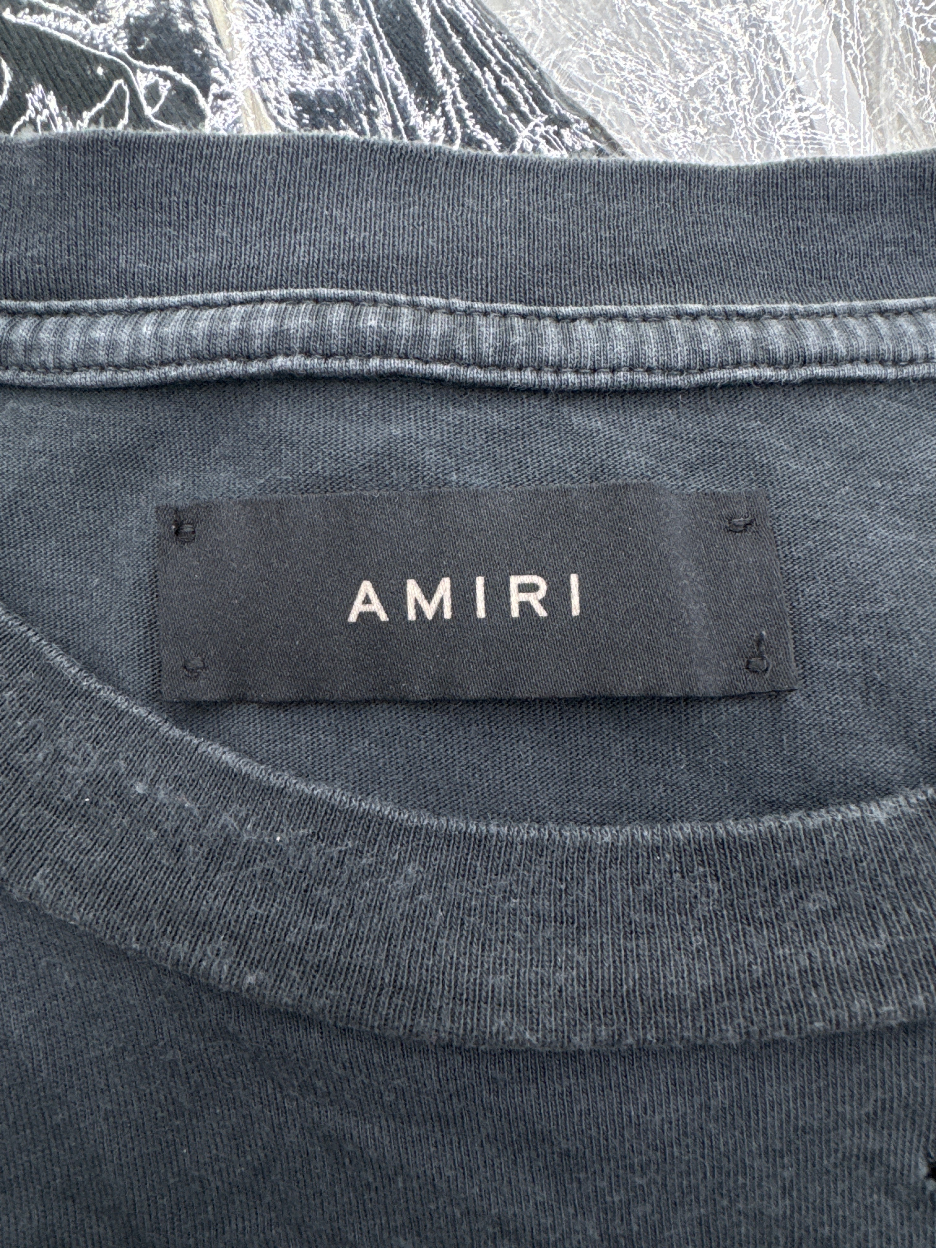 Amiri Shotgun Logo Faded Tee Black Size XXL