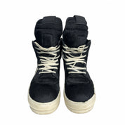 Rick Owens GeoBasket Cow Fur Black Milk