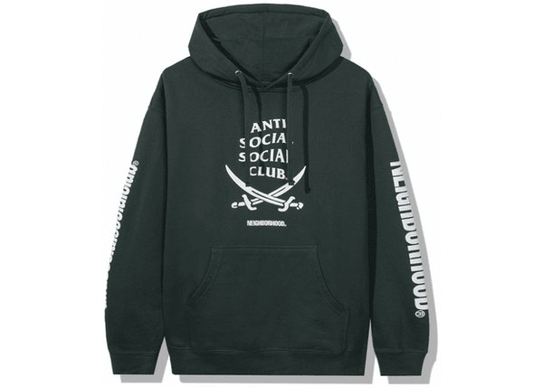 Anti Social Social Club x Neighborhood 6IX Green Hoodie Hoodie Green