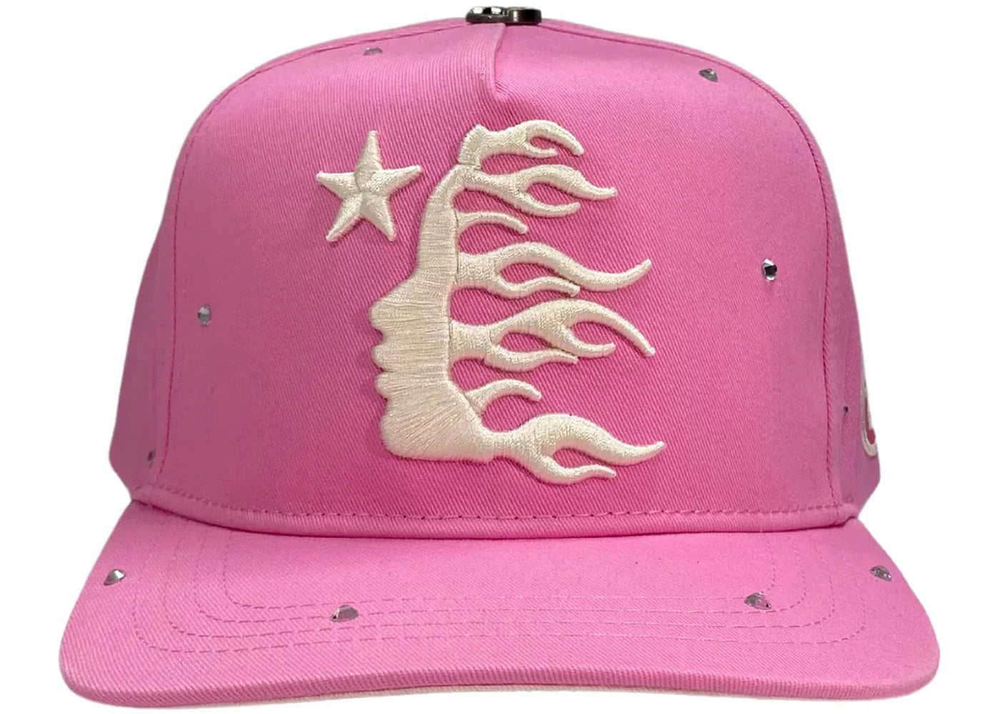 Hellstar OG Logo Rhinestone Snapback Hat Pink