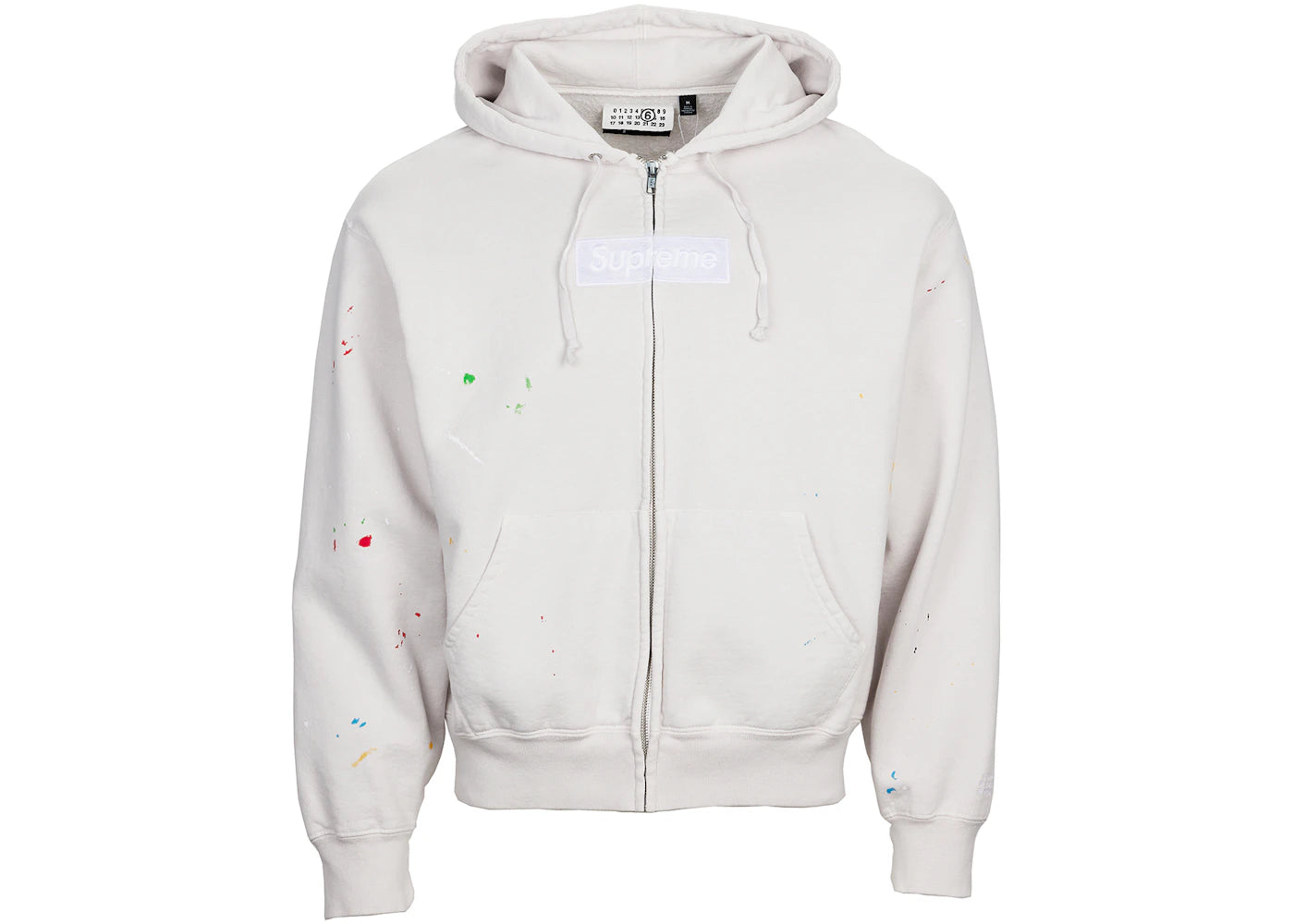 Supreme MM6 Maison Margiela Box Logo Zip Up Hooded Sweatshirt (Size XL) White