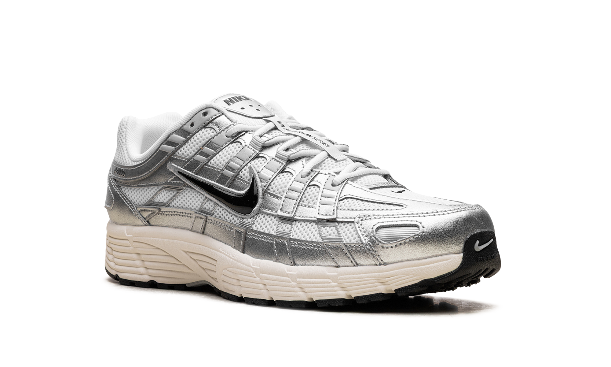 Nike P-6000 White Metallic Silver Flat Silver Black