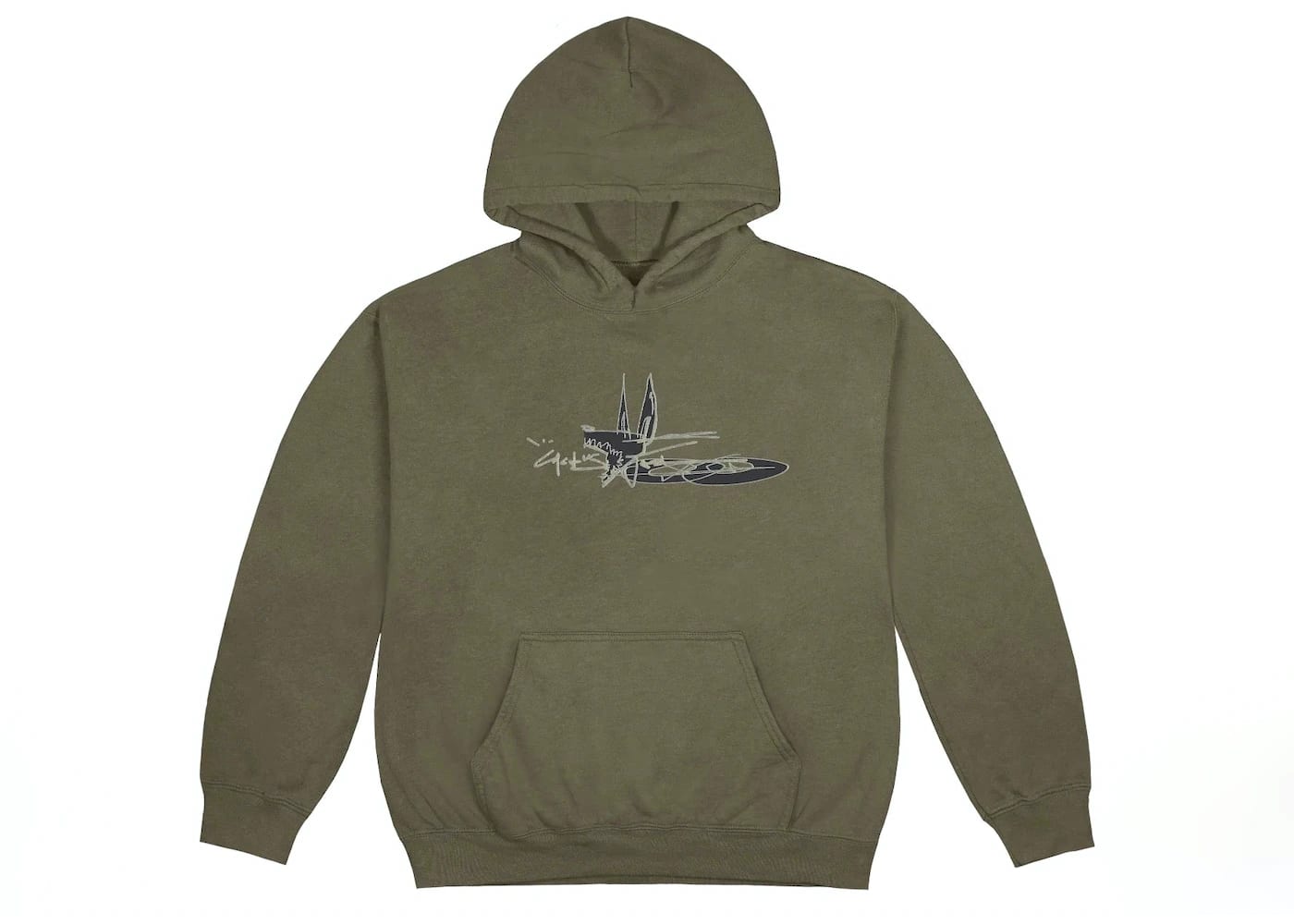 Jordan X Travis Scott Cactus Jack Scribble Hoodie Olive