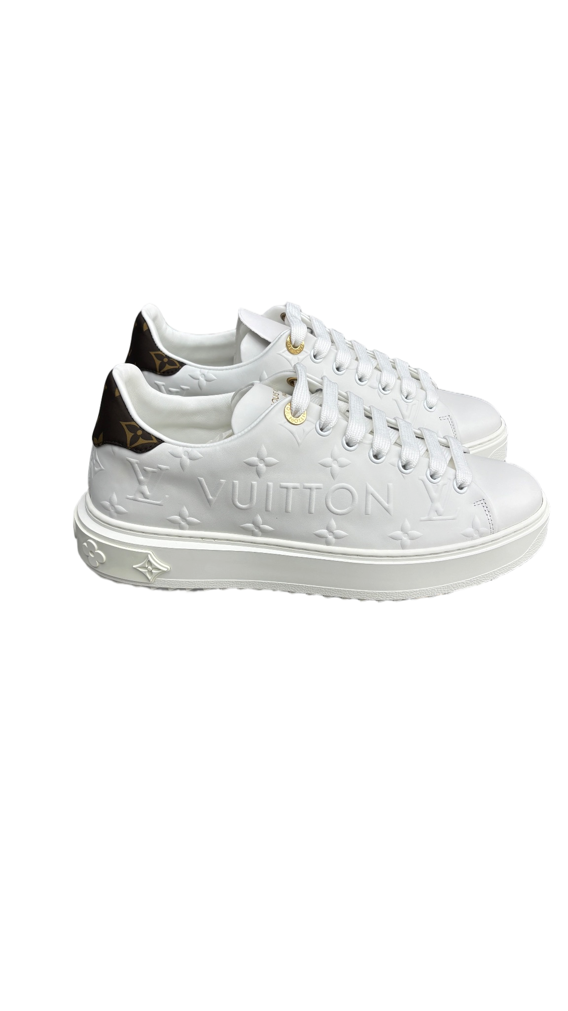 Louis Vuitton Time Out Debossed LV Monogram Leather White White (Women's)