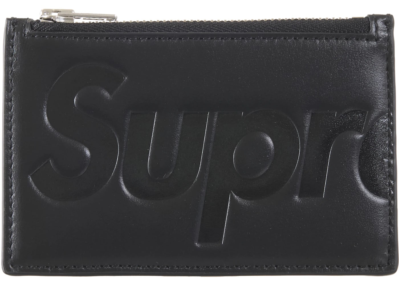Supreme Leather Zip Card Holder (FW25) Black