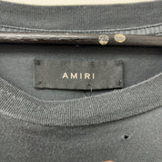 Amiri Shotgun Logo Distressed Tee Black