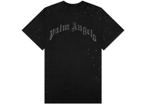 Palm Angels Glittered Logo T-Shirt Black