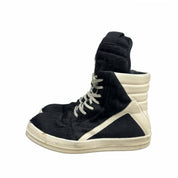 Rick Owens GeoBasket Cow Fur Black Milk