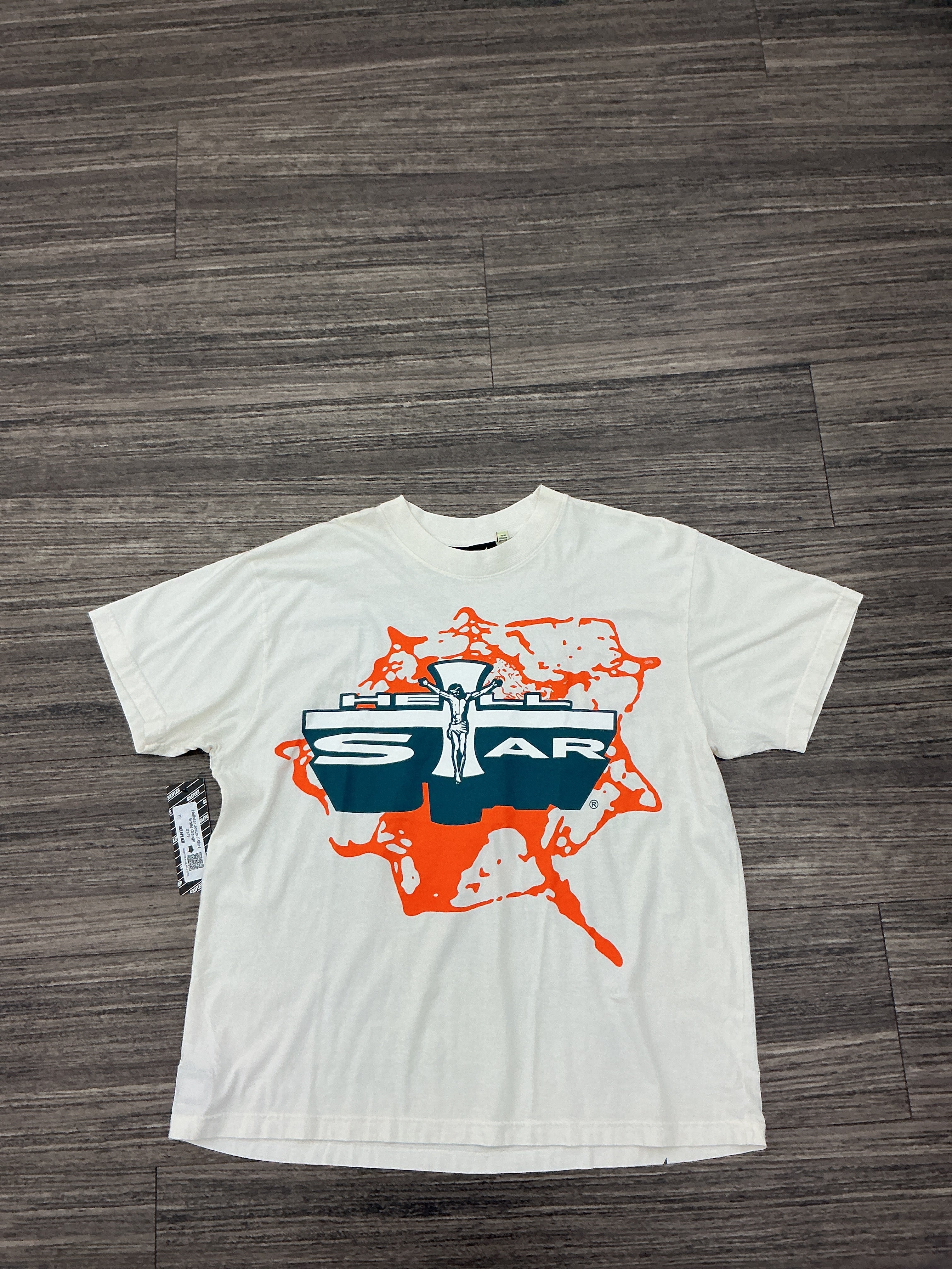 Hellstar Jesus T-Shirt White Orange