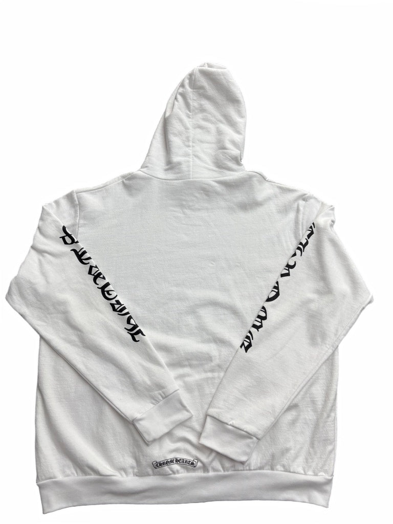 Chrome Hearts Vertical Logo Hoodie White