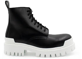 Balenciaga Strike Lace-Up Boot Black White