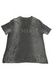 Amiri Shotgun Logo Distressed Tee Black