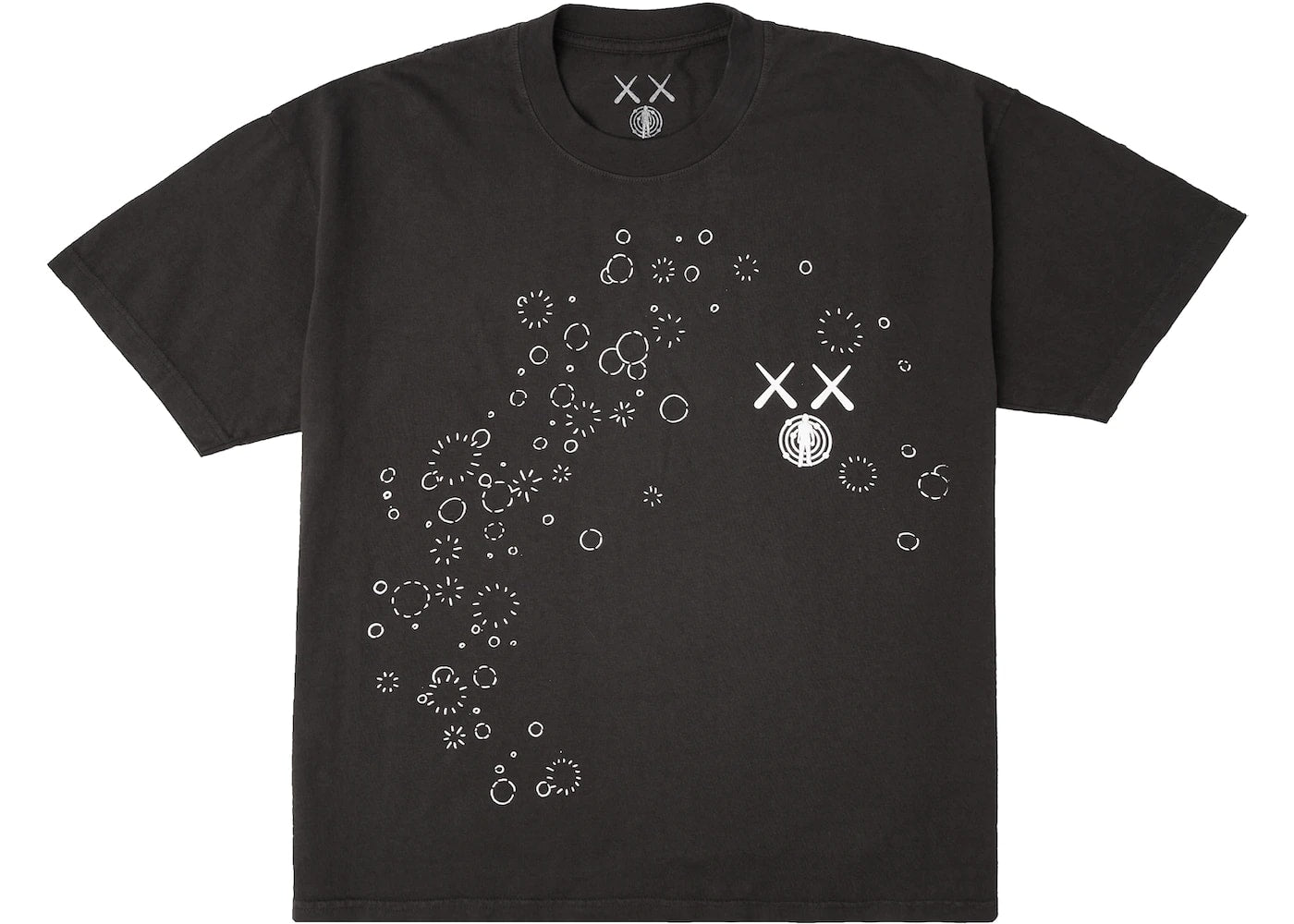 KAWS For Kid Cudi Moon Man GID Tee Vintage Black