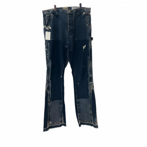 GALLERY DEPT 'WHITE PAINT' NAVY CARPENTER FLARE JEANS