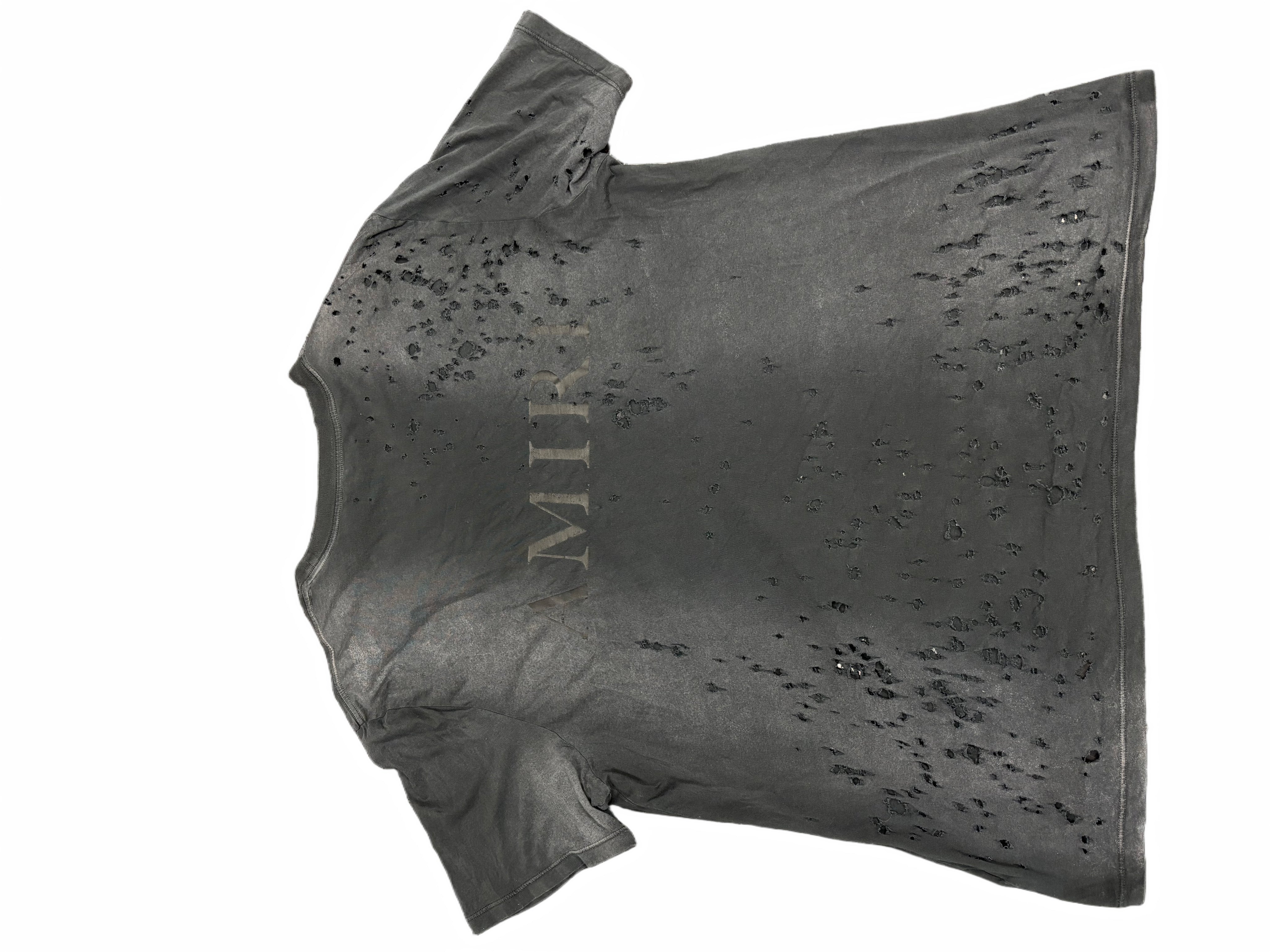 Amiri Shotgun Logo Distressed Tee Black
