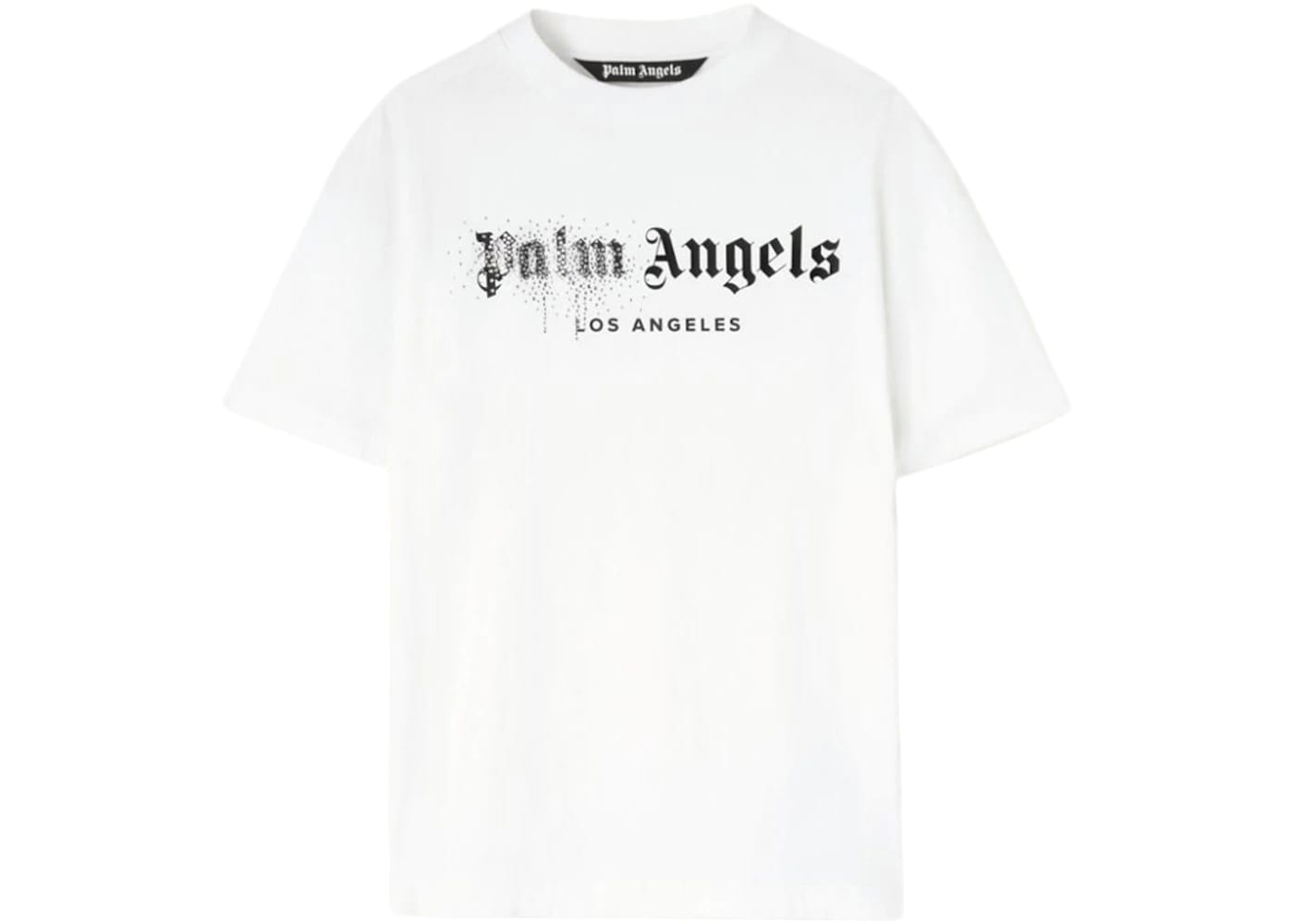 Palm Angels Rhinestone Sprayed Classic T-Shirt White/Black