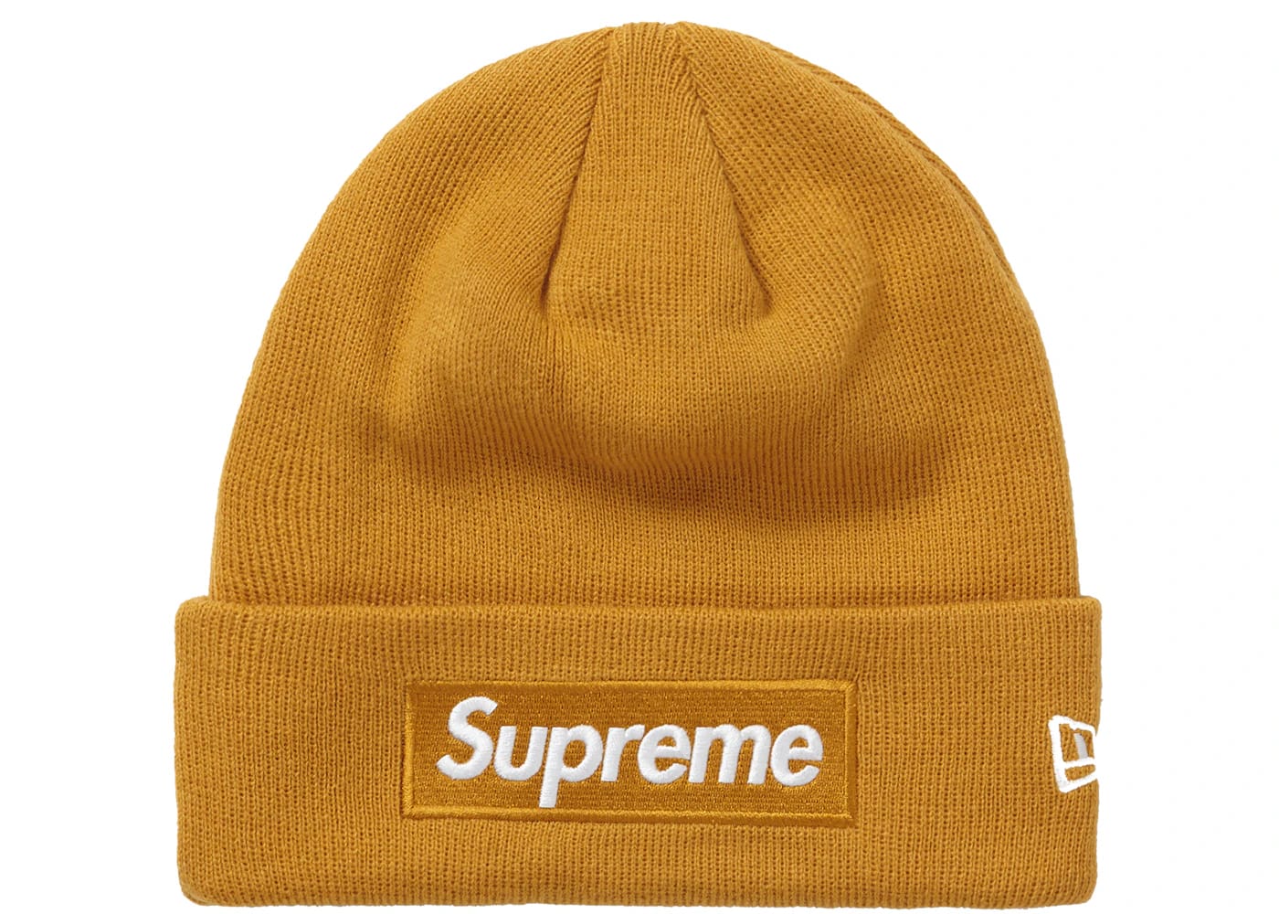 Supreme New Era Box Logo Beanie (FW21) Light Mustard