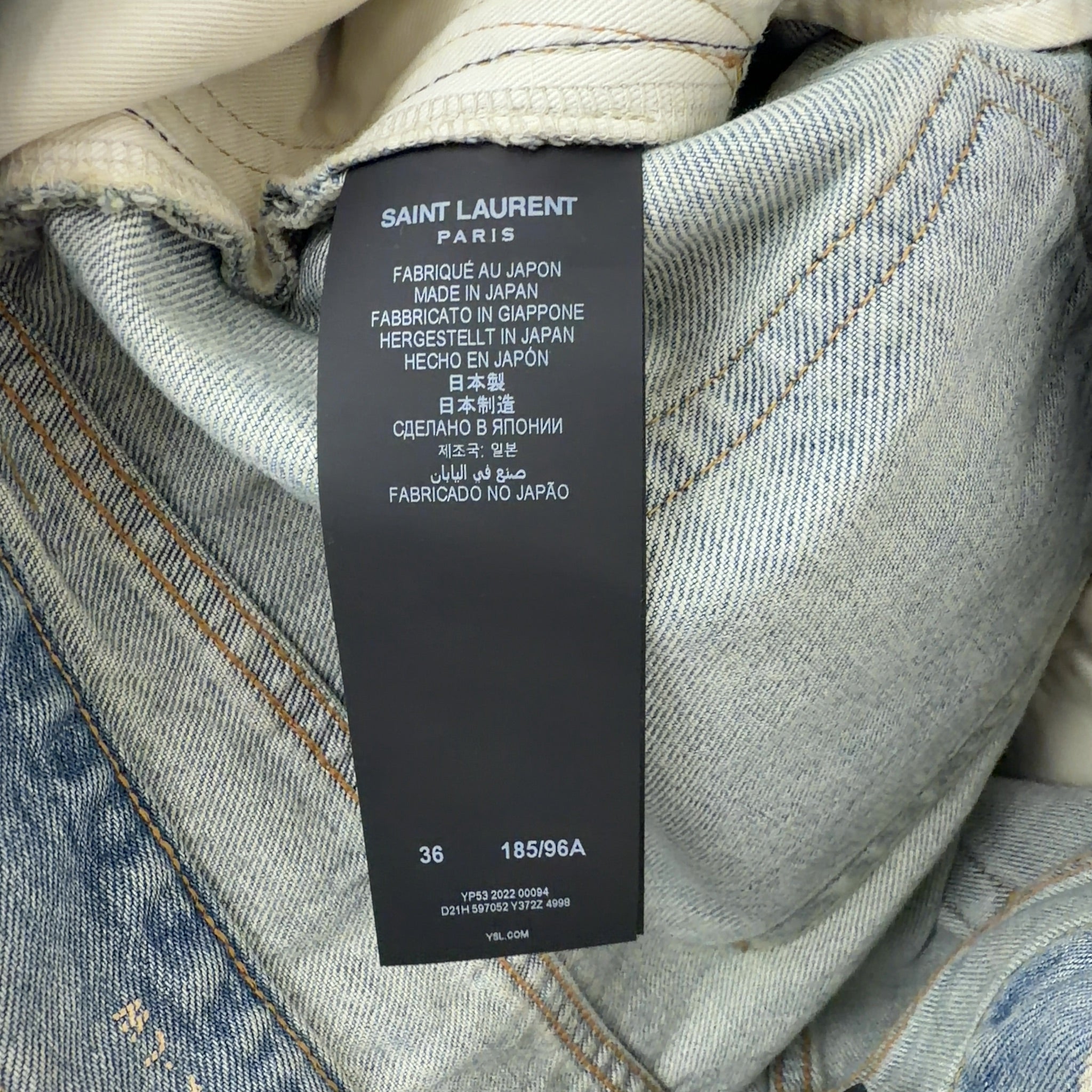 Saint Laurent Slim Fit Jeans Light Fall Blue Denim