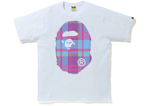 BAPE Check Big Ape Head Tee White/Purple