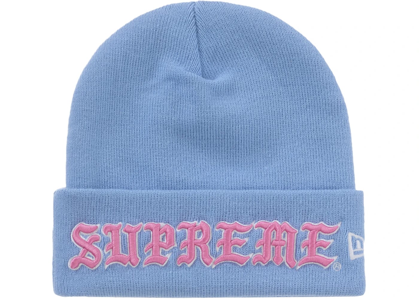 Supreme New Era Old English Beanie Blue