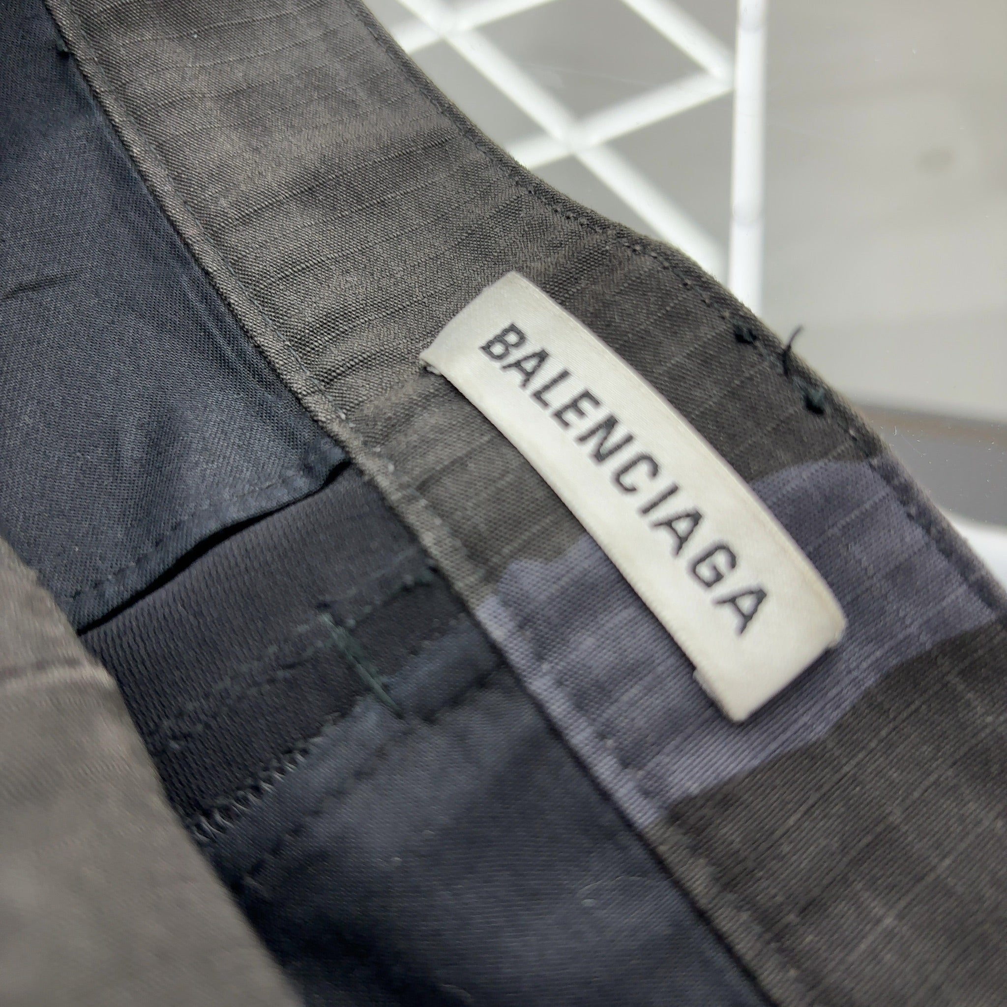 Balenciaga gray camouflage cargo shorts