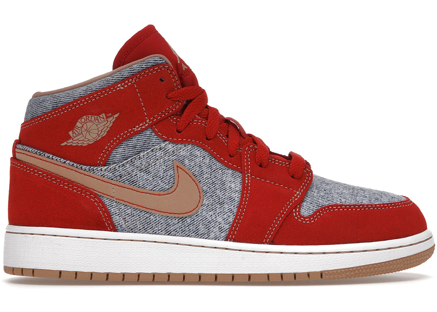 Jordan 1 Mid Denim Red