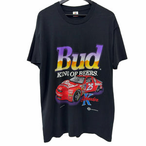 Vintage 1995 Nascar Kenny Schrader King Of Beers Tee Black