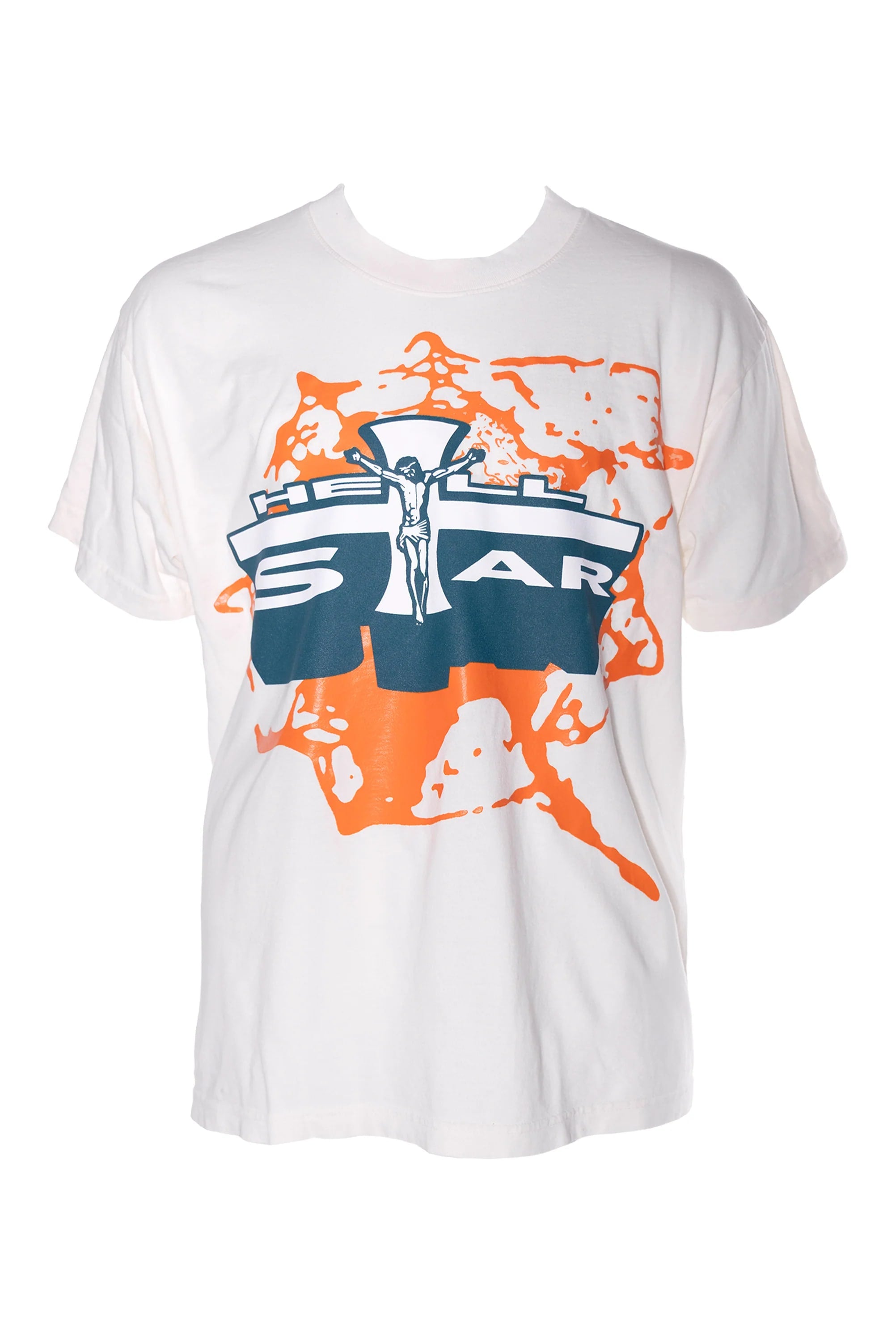 Hellstar Jesus T-Shirt White Orange
