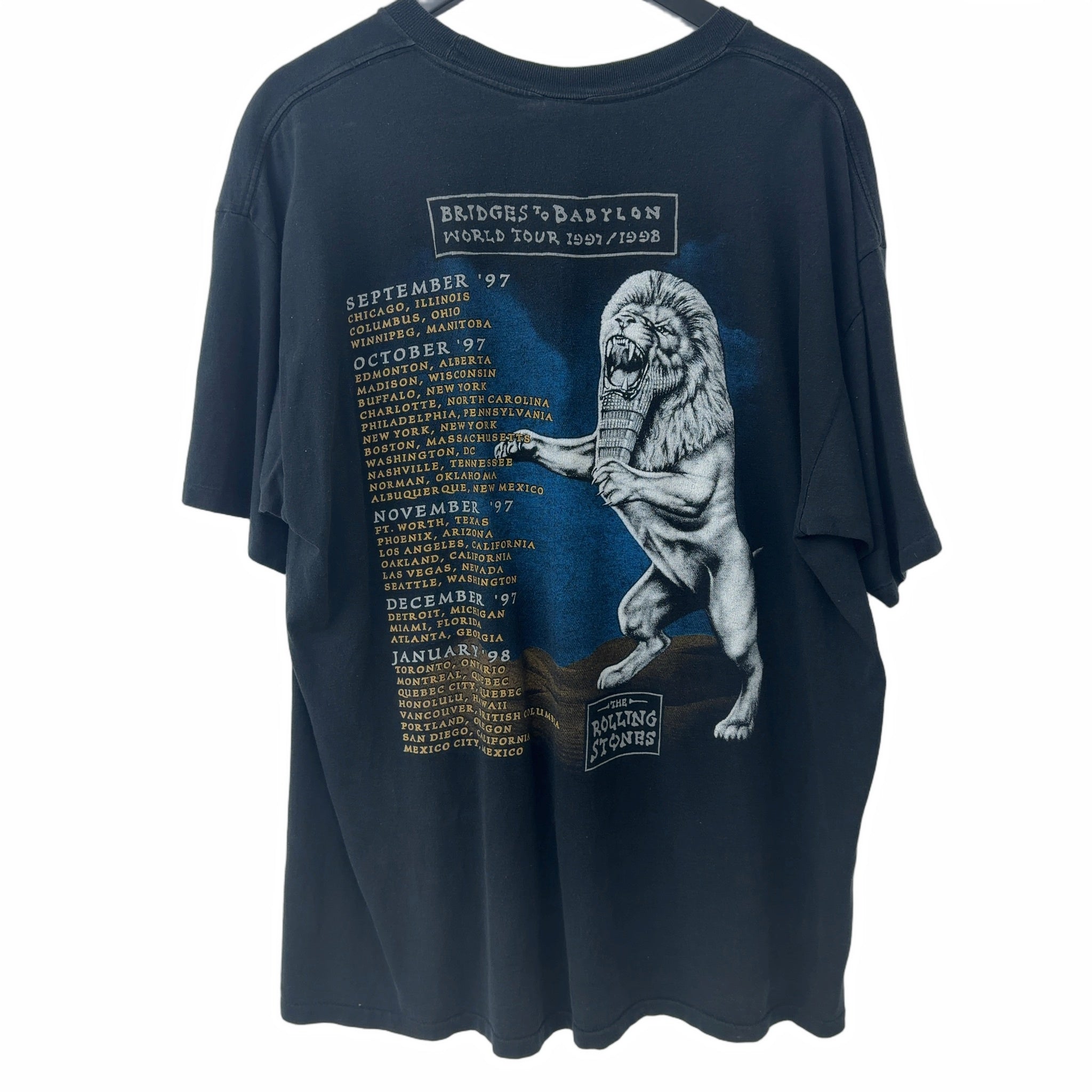 Vintage 1997 The Rolling Stones Bridges To Babylon Band Tour T-Shirt 