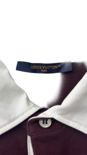 LV Damier Striped Long-Sleeved Polo Shirt