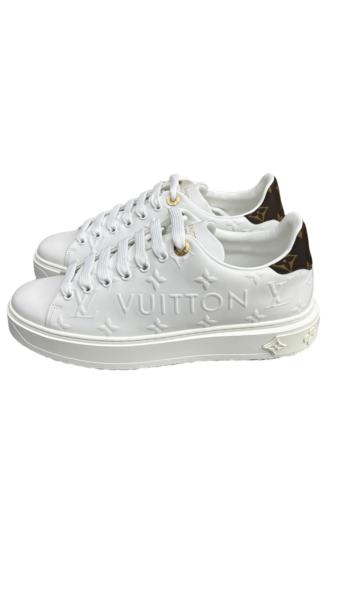Louis Vuitton Time Out Debossed LV Monogram Leather White White (Women's)