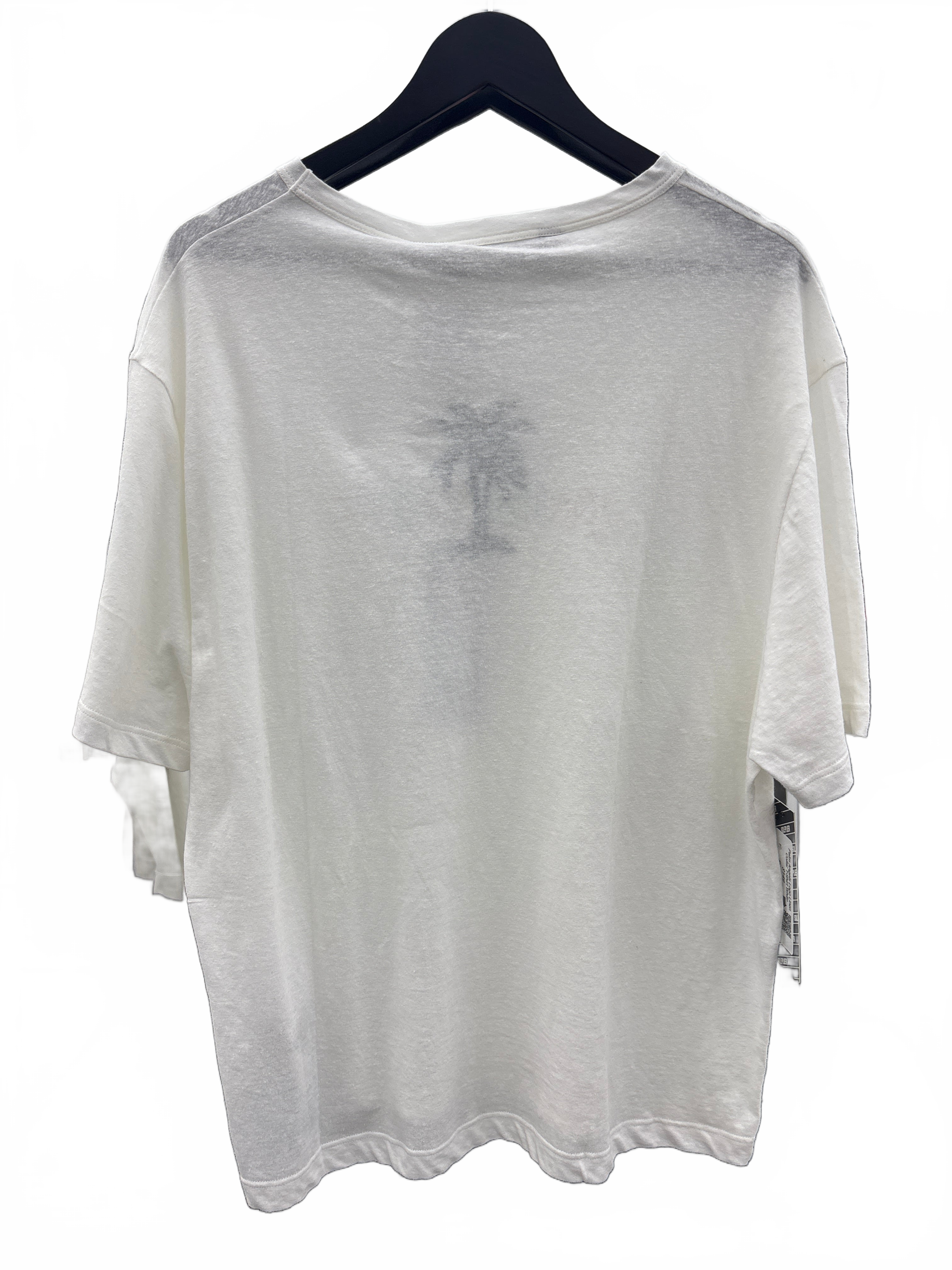 Palm Angels Logo Linen Collar T-Shirt White