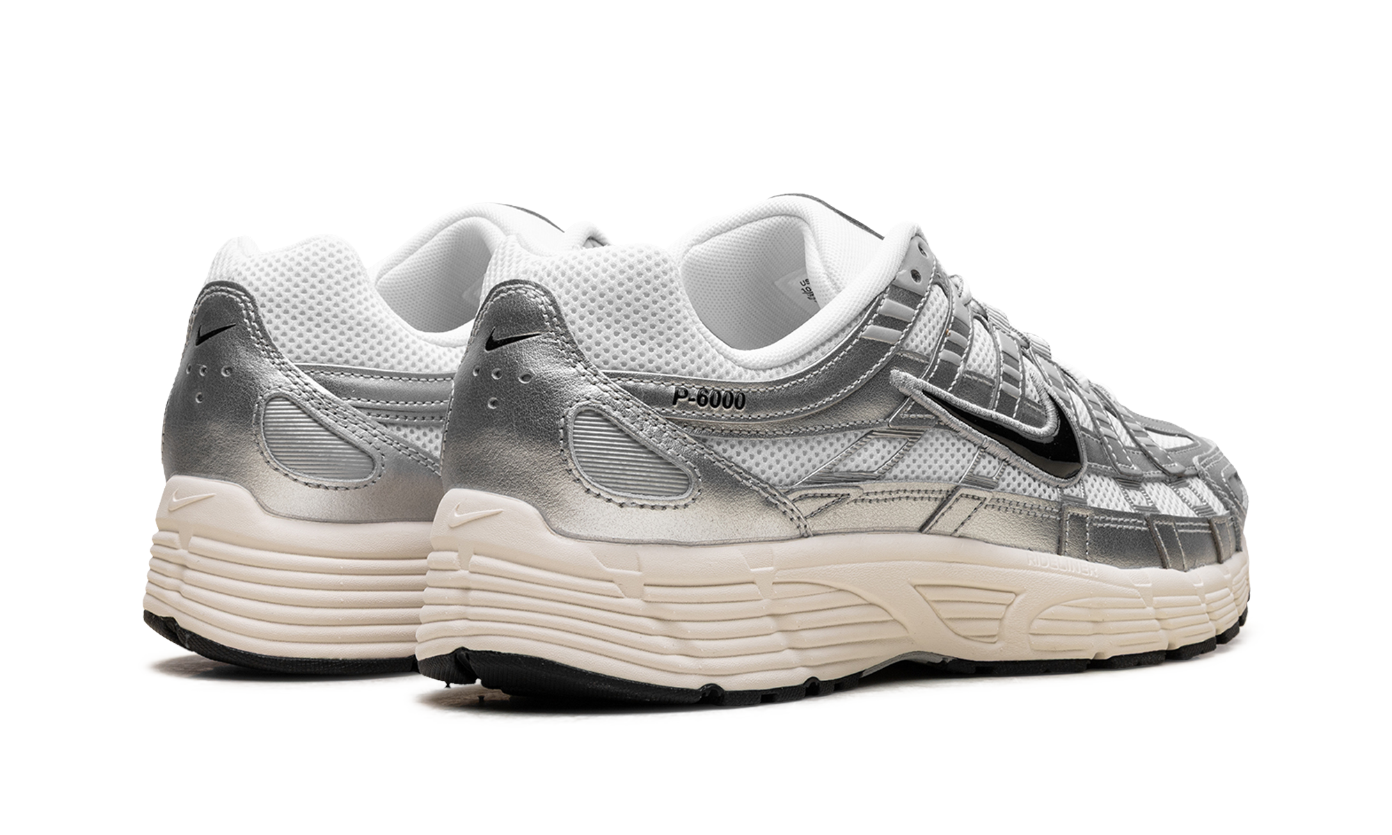 Nike P-6000 White Metallic Silver Flat Silver Black