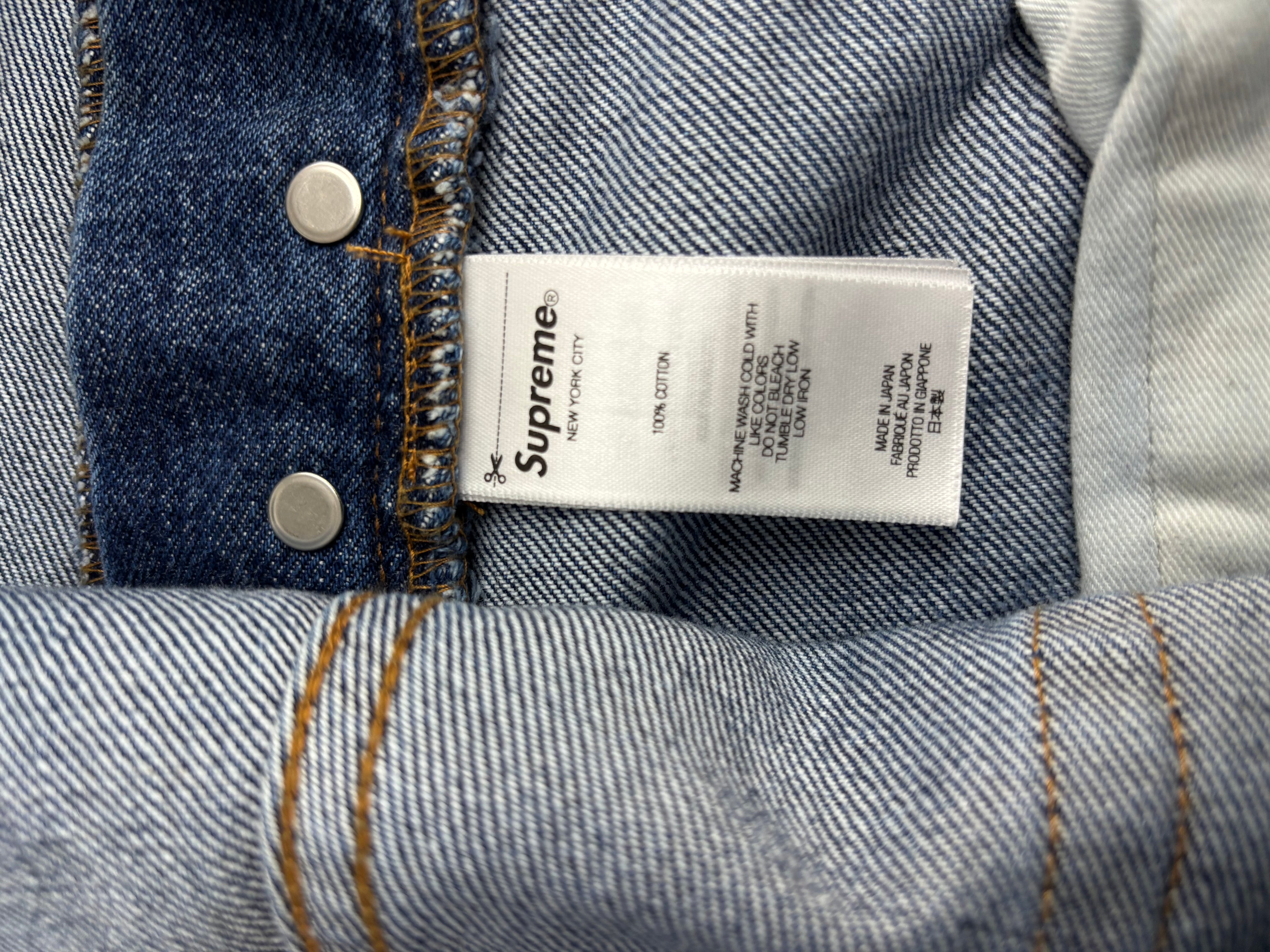 Supreme Distressed Loose Fit Selvedge Jean (SS25) Washed Indigo