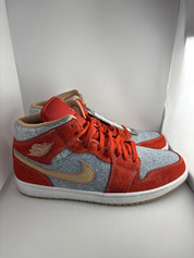 Jordan 1 Mid Denim Red