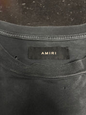 Amiri Shotgun Logo Distressed Tee Black