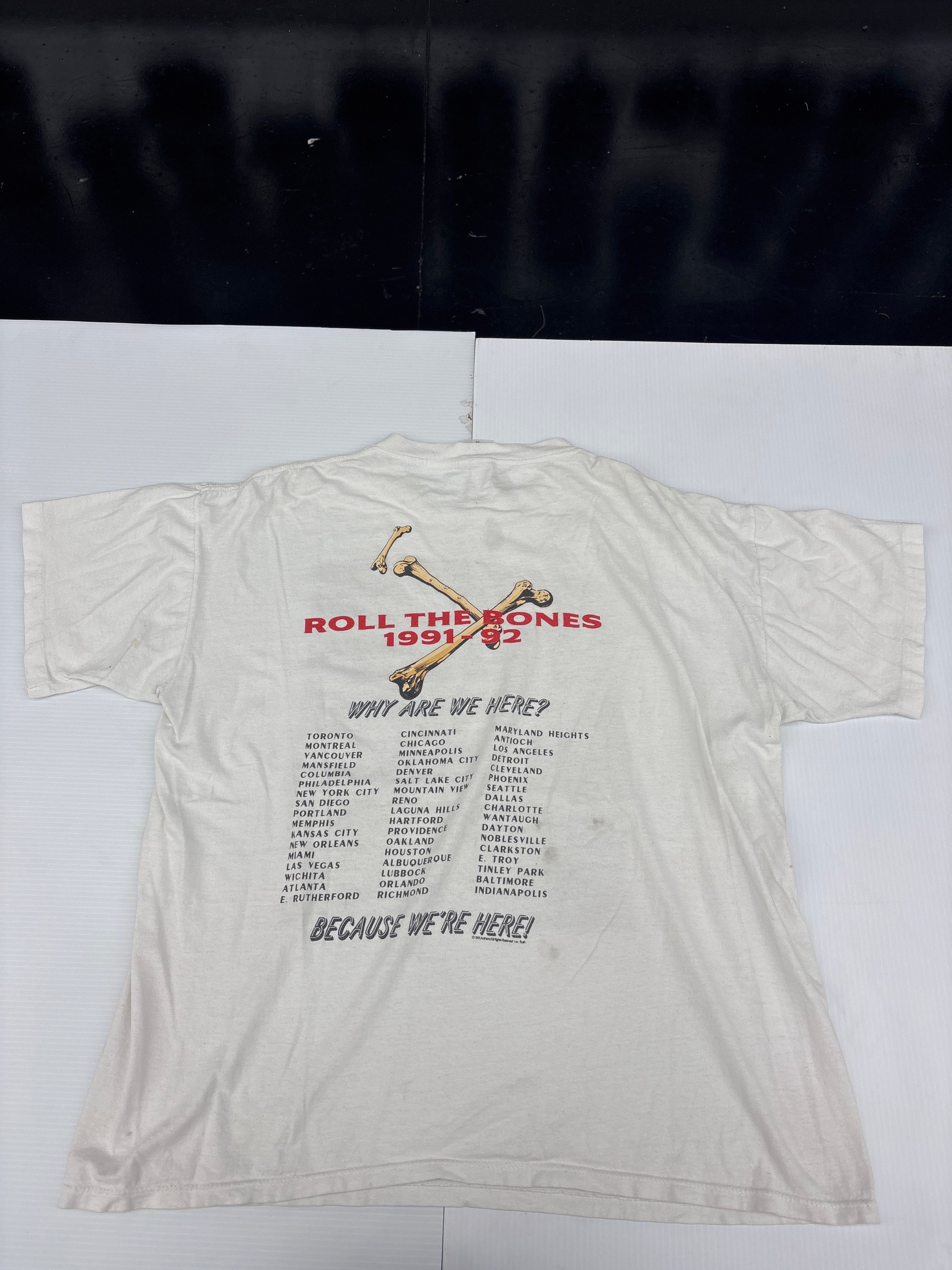Vintage SPORTSWEAR Rush Roll The Bones Album 1991-92 Tour T Shirt